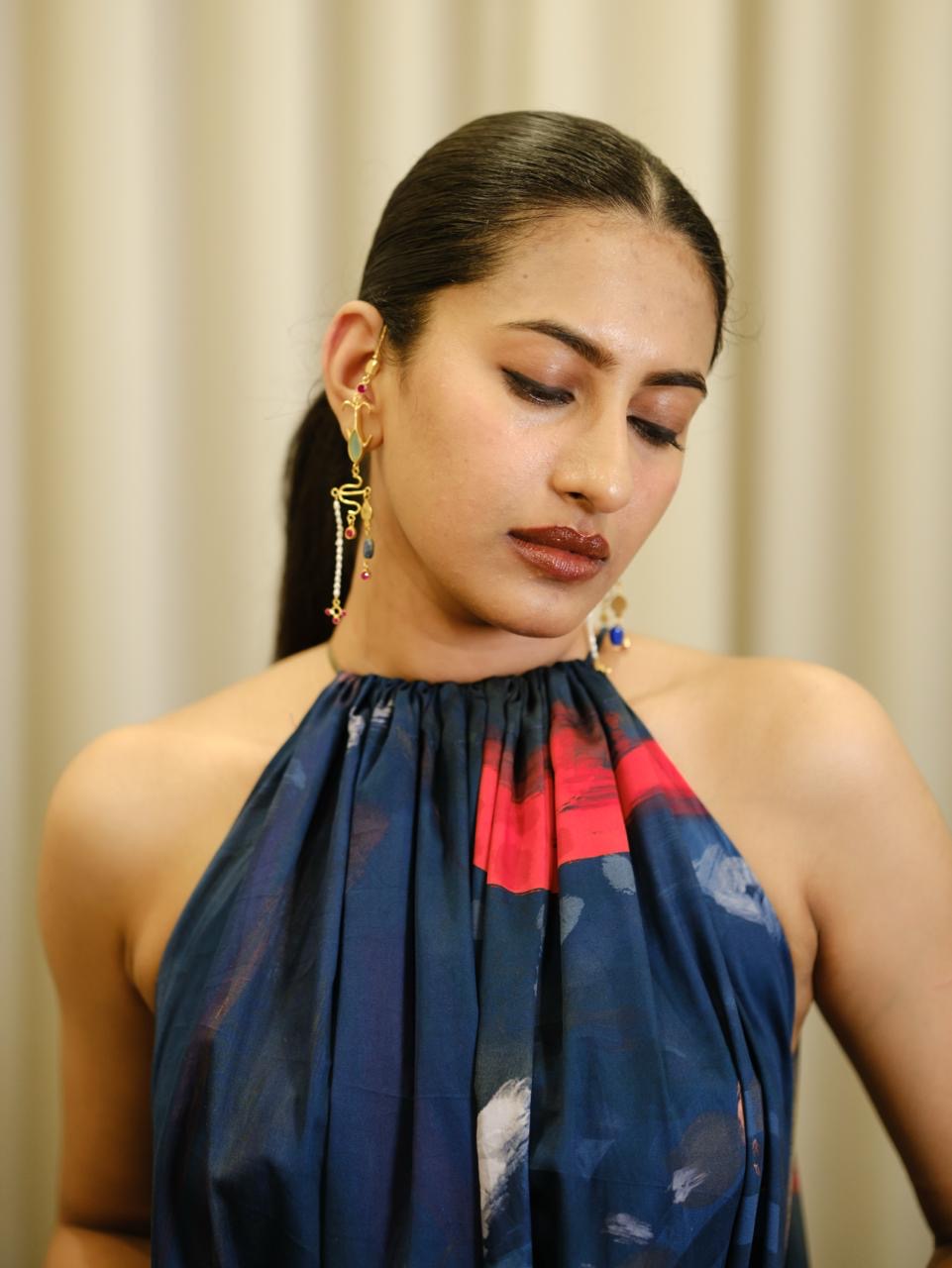 Aattam short halterneck dress