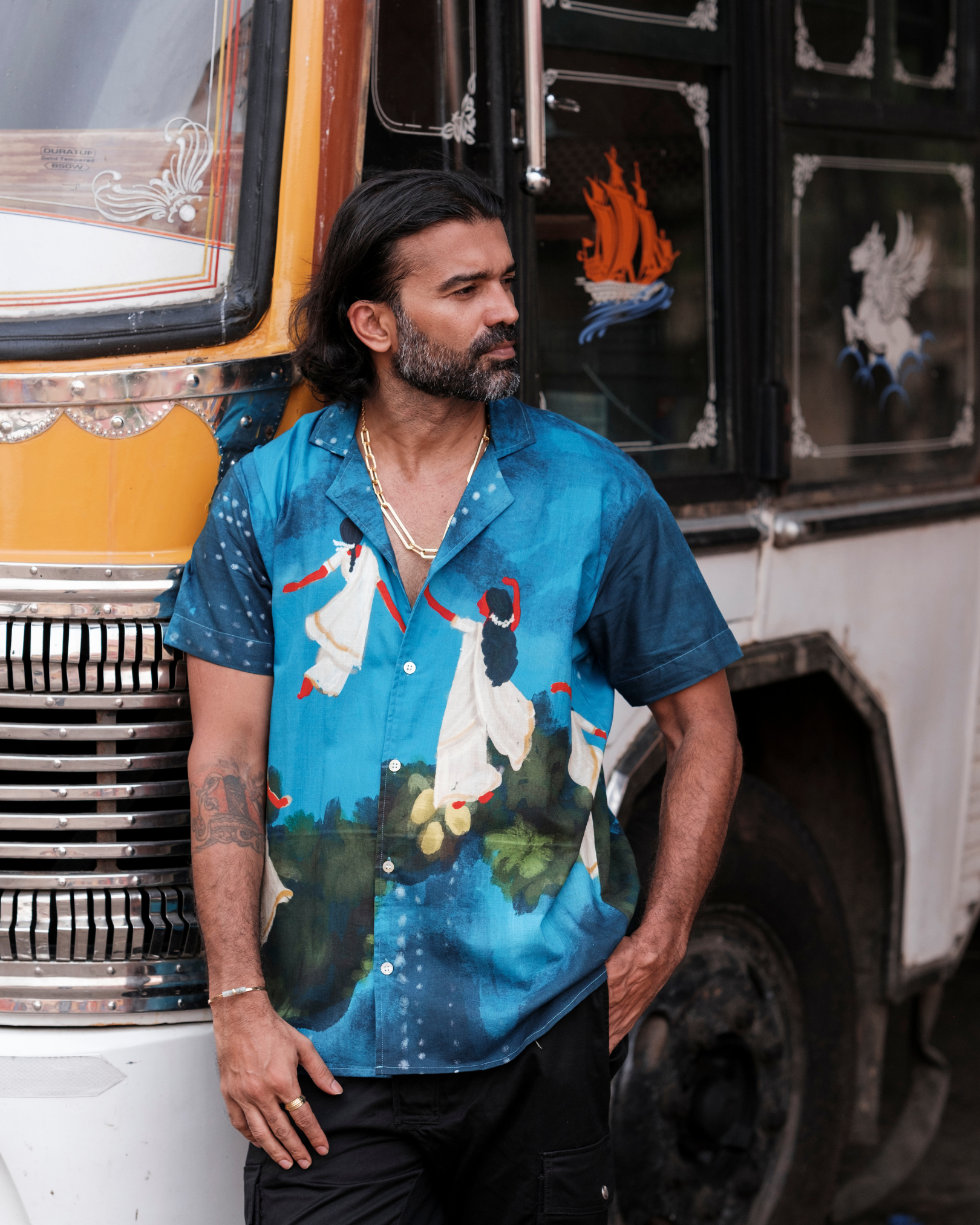 Lila short sleeve shirt for men- blue