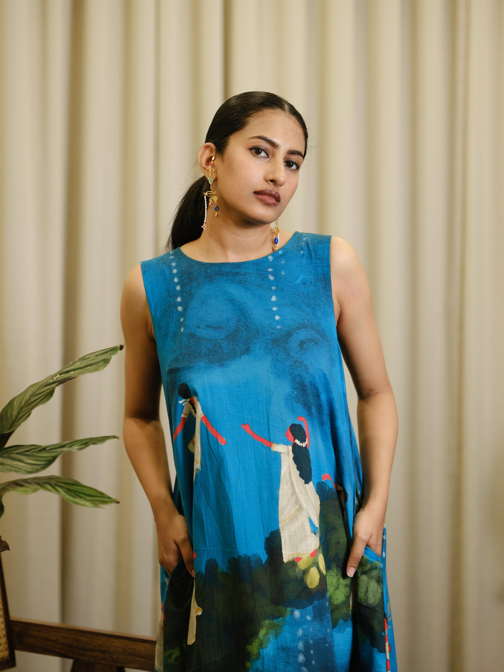 Kadhali blue Long Shift dress