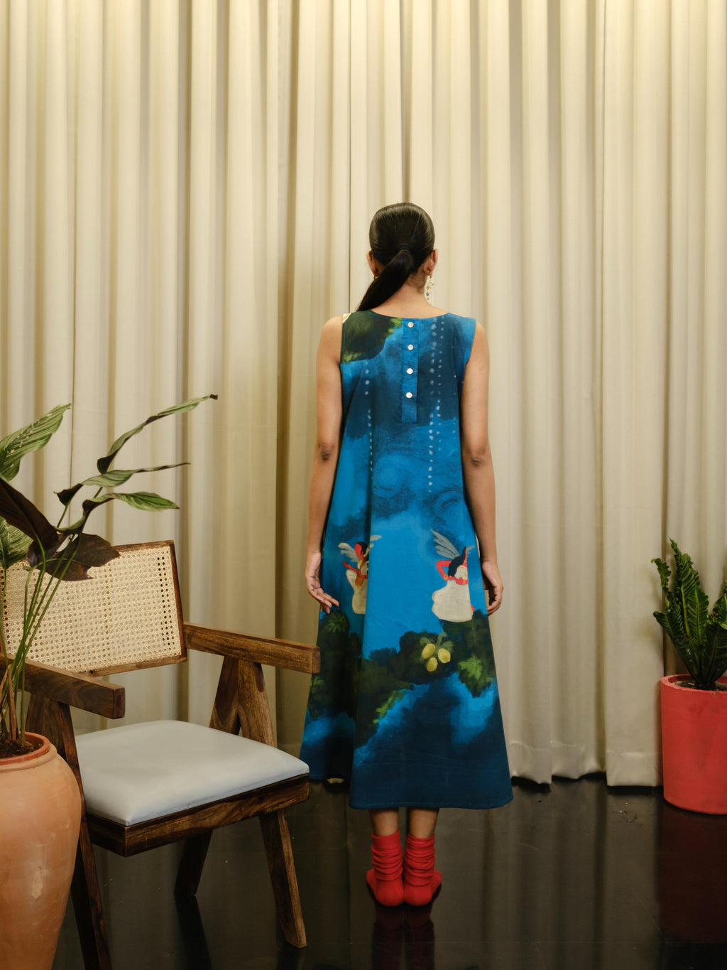 Kadhali blue Long Shift dress