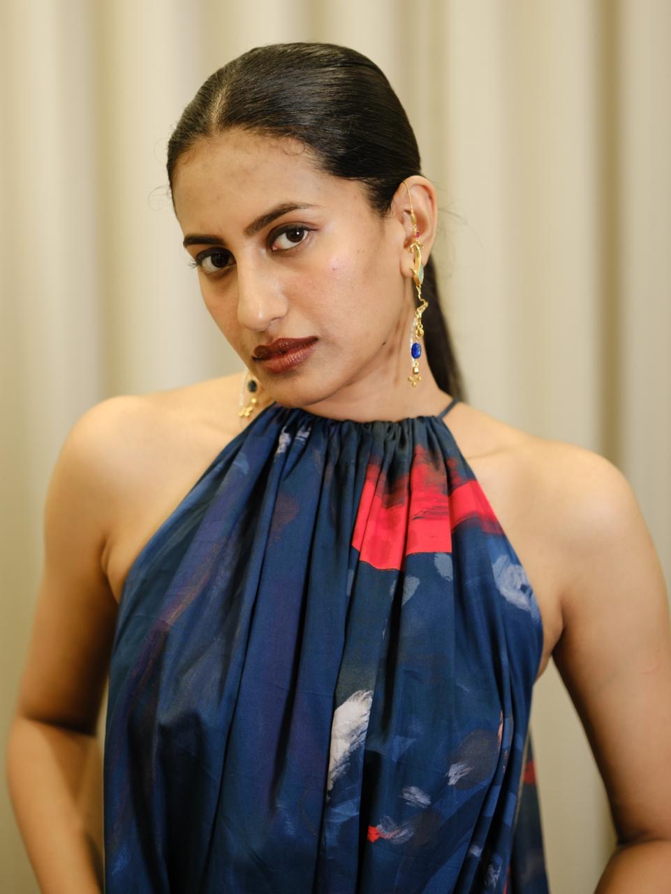 Aattam short halterneck dress