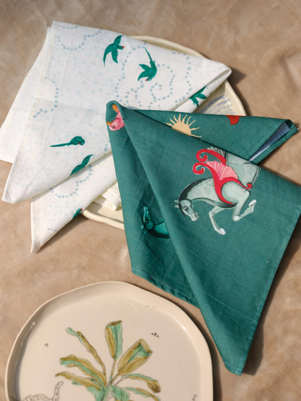 Feather & stars set of table napkins