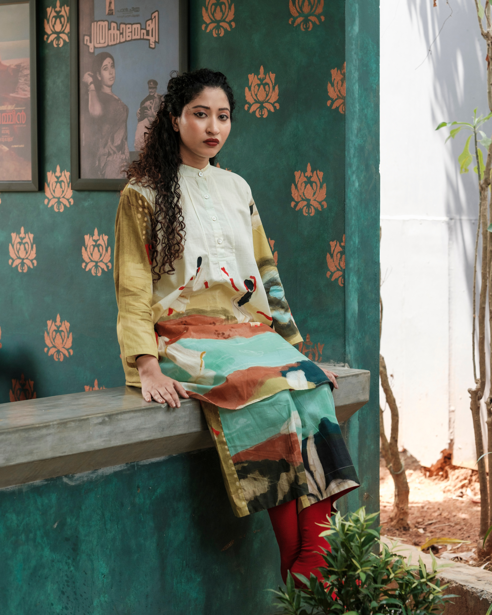Lila co ord set in cotton - Sandal