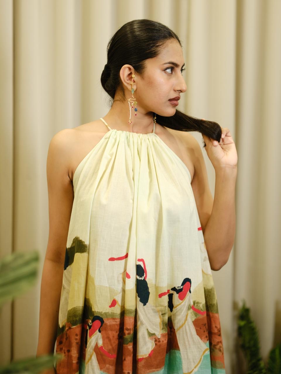 Kadhali beige halterneck-long