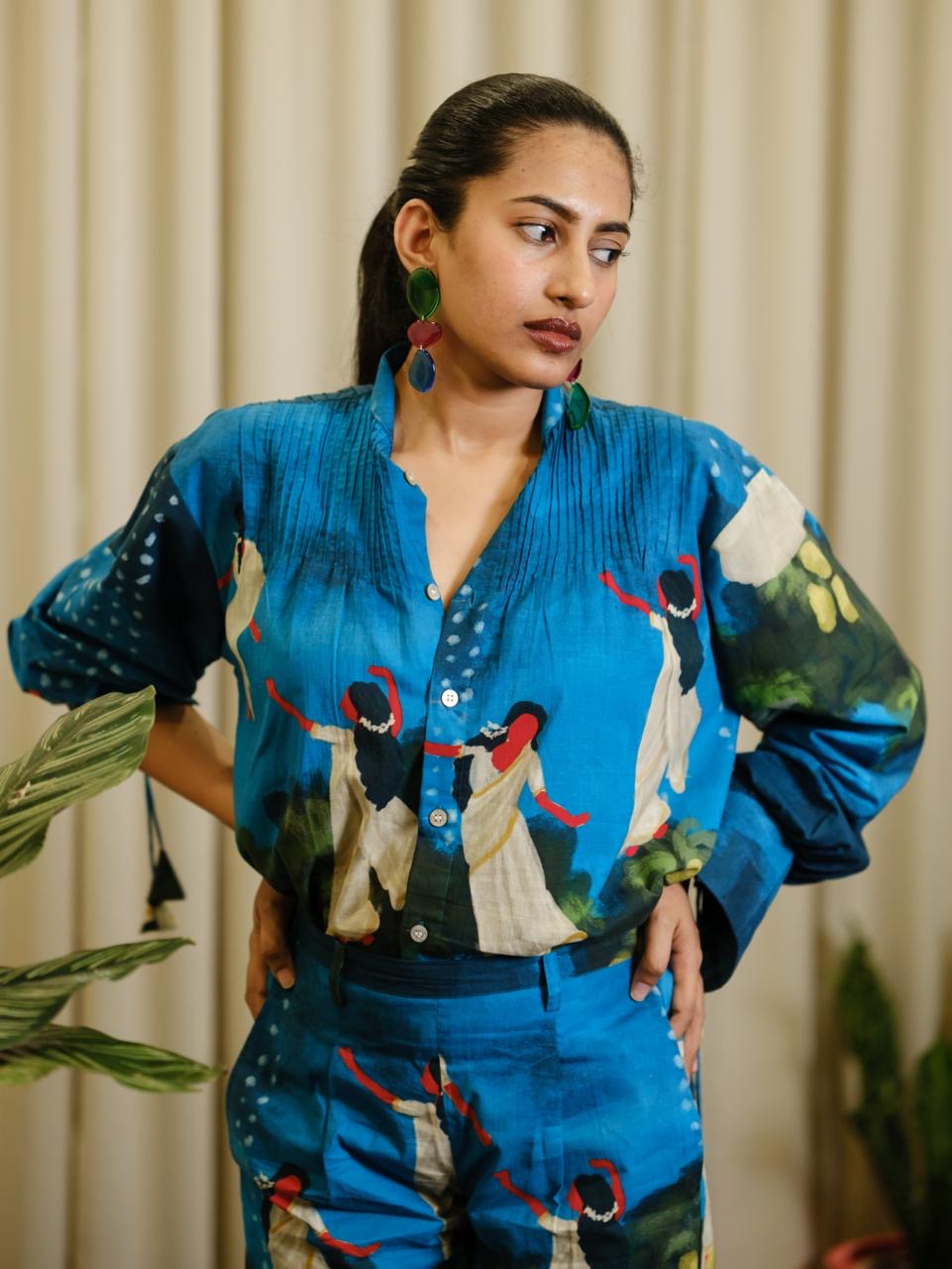 Kadhali blue Co-ord set