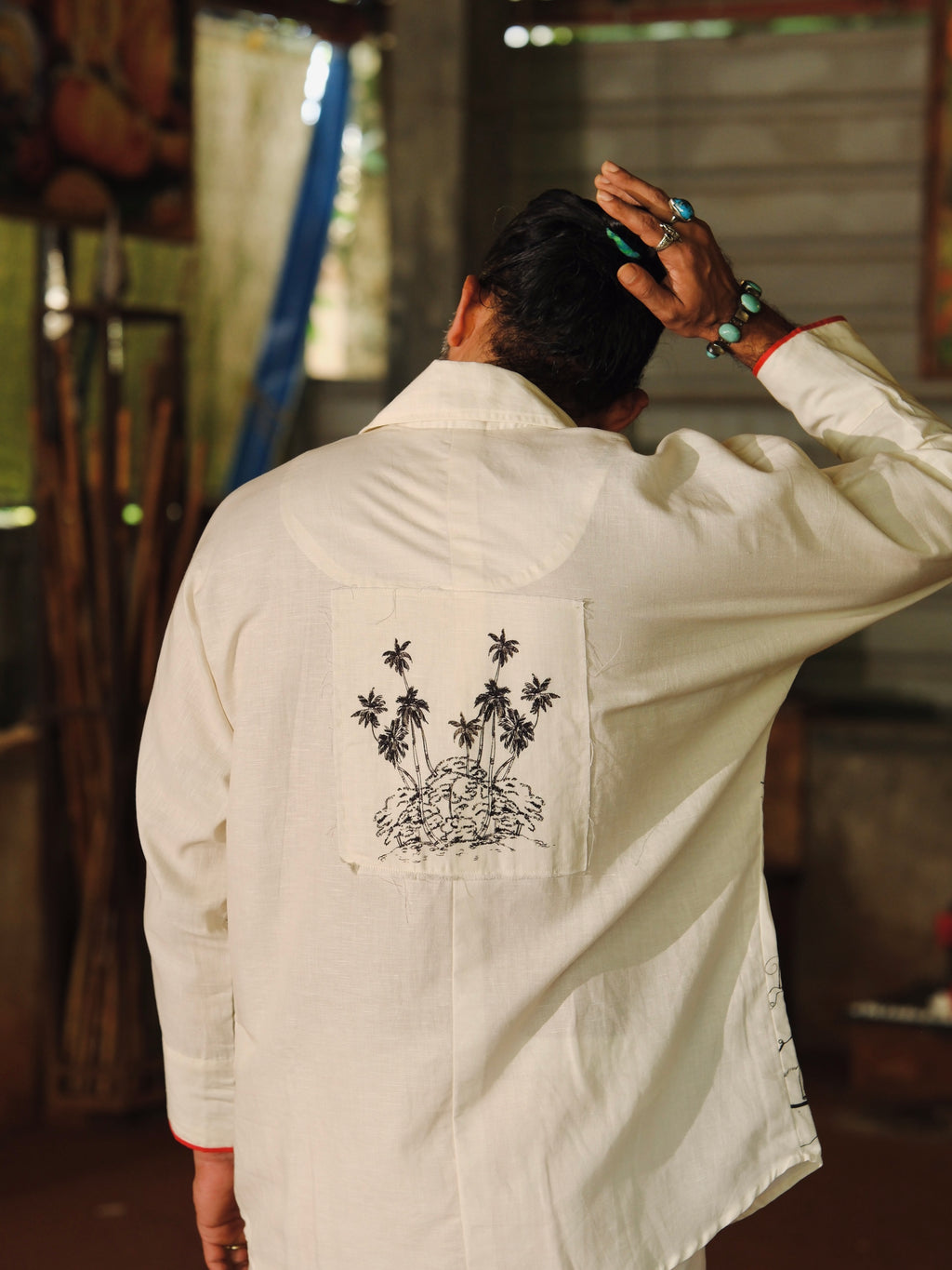 Varambu Offwhite Shirt Set-FS