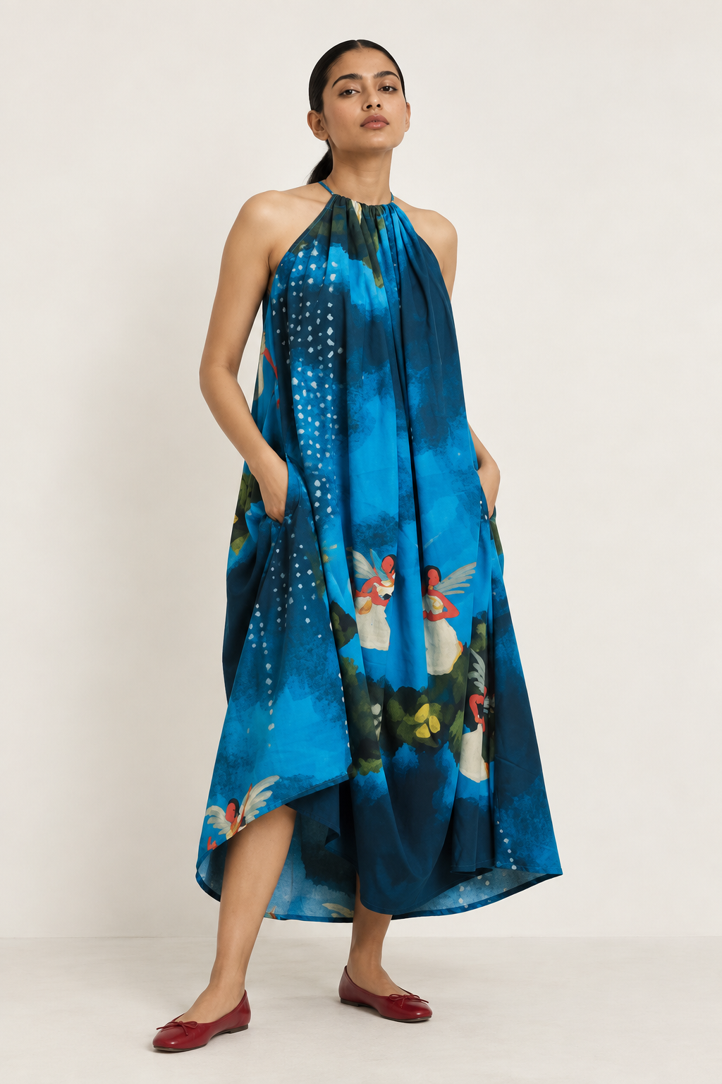 Kadhali blue halterneck-long