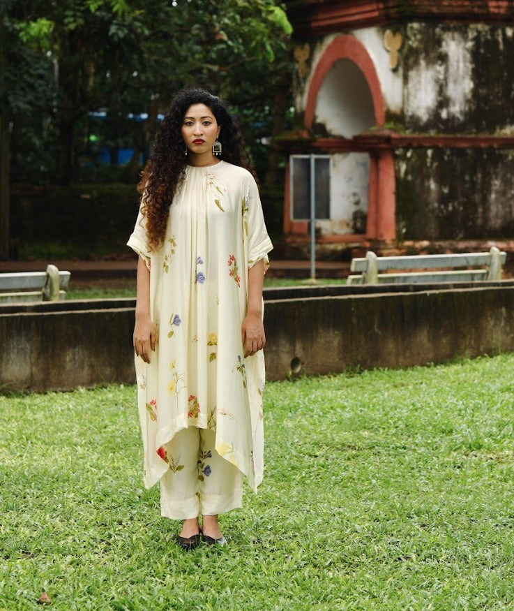 Pookkuda Co-ord set – Cream