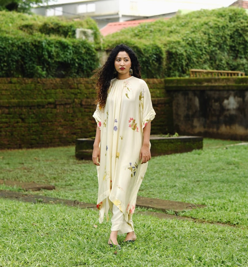 Pookkuda Co-ord set – Cream
