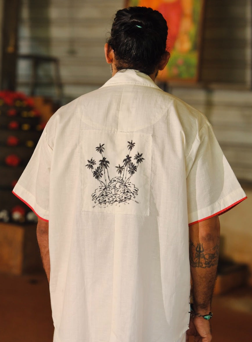 Varambu Half Sleeve Shirt  (offwhite) and Mundu