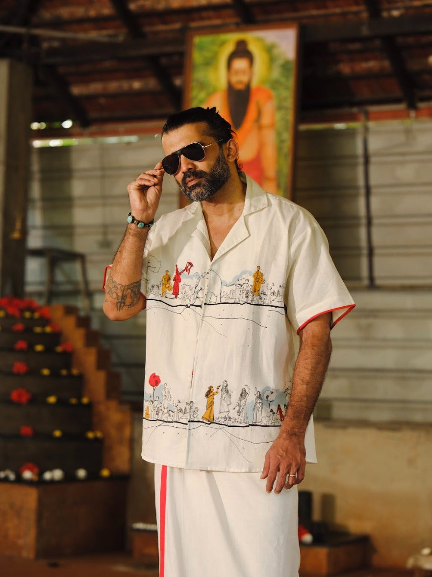 Varambu Offwhite Shirt Set- HS