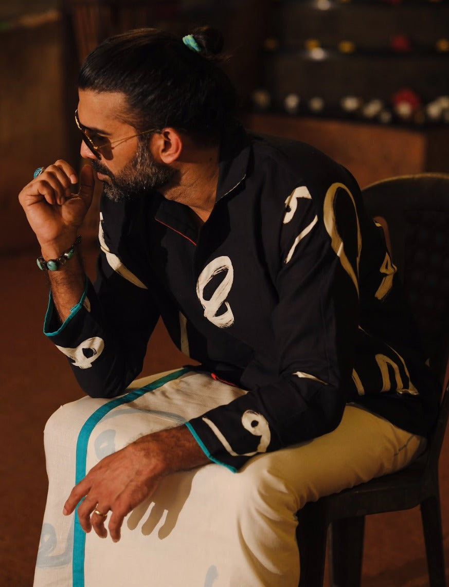 Aksharam Full Sleeve Shirt and Mundu