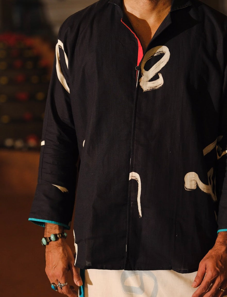 Aksharam Full Sleeve Shirt and Mundu