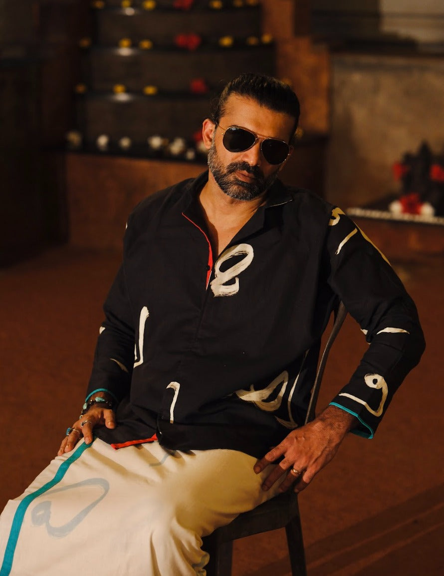Aksharam Full Sleeve Shirt and Mundu