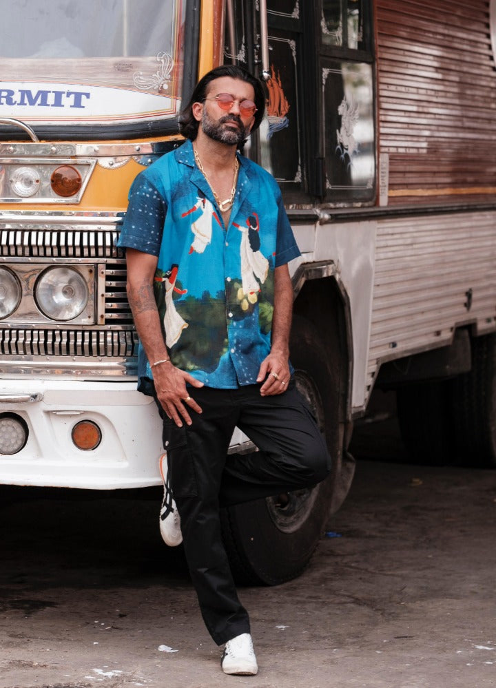 Lila short sleeve shirt for men- blue