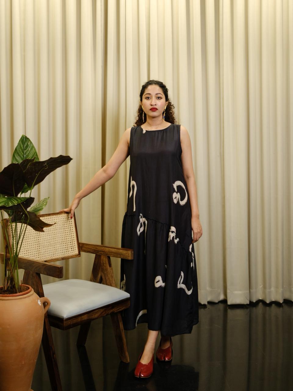 Aksharam pleated dress