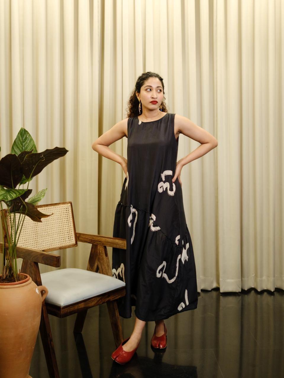 Aksharam pleated dress
