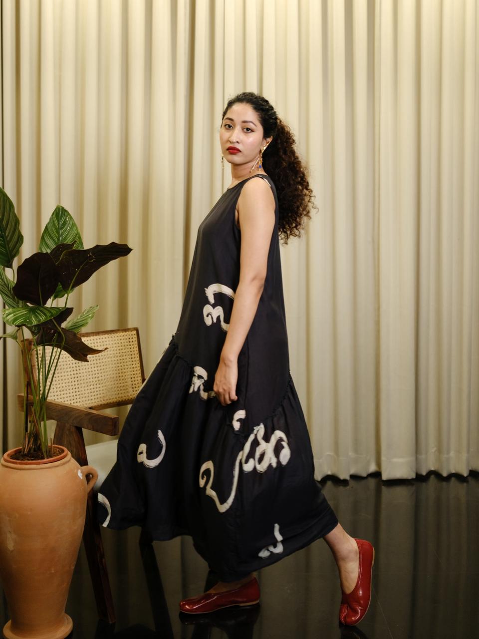Aksharam pleated dress