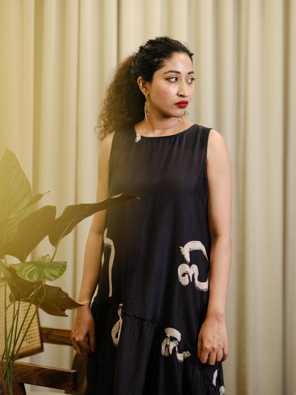 Aksharam pleated dress