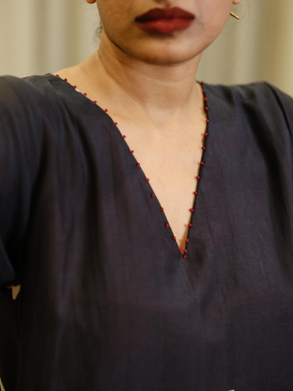 Aksharam V neck dress