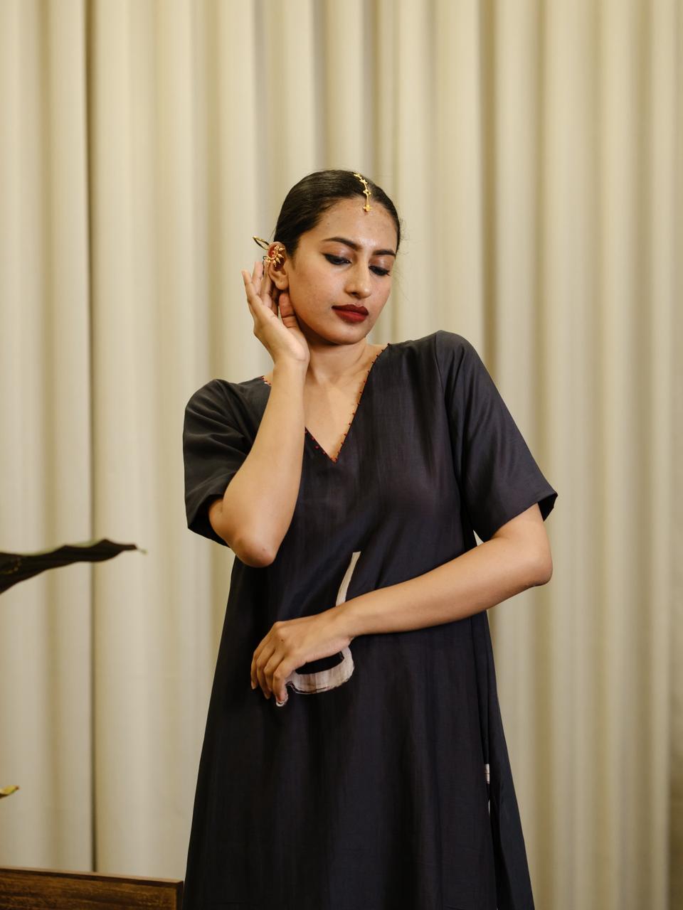 Aksharam V neck dress