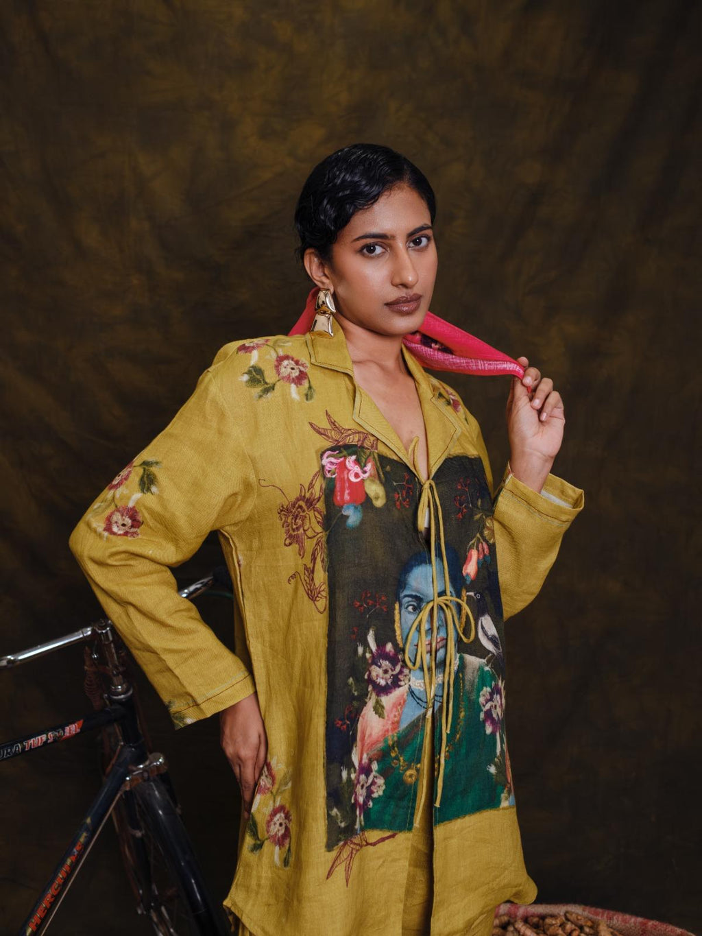 Manjal front tie top