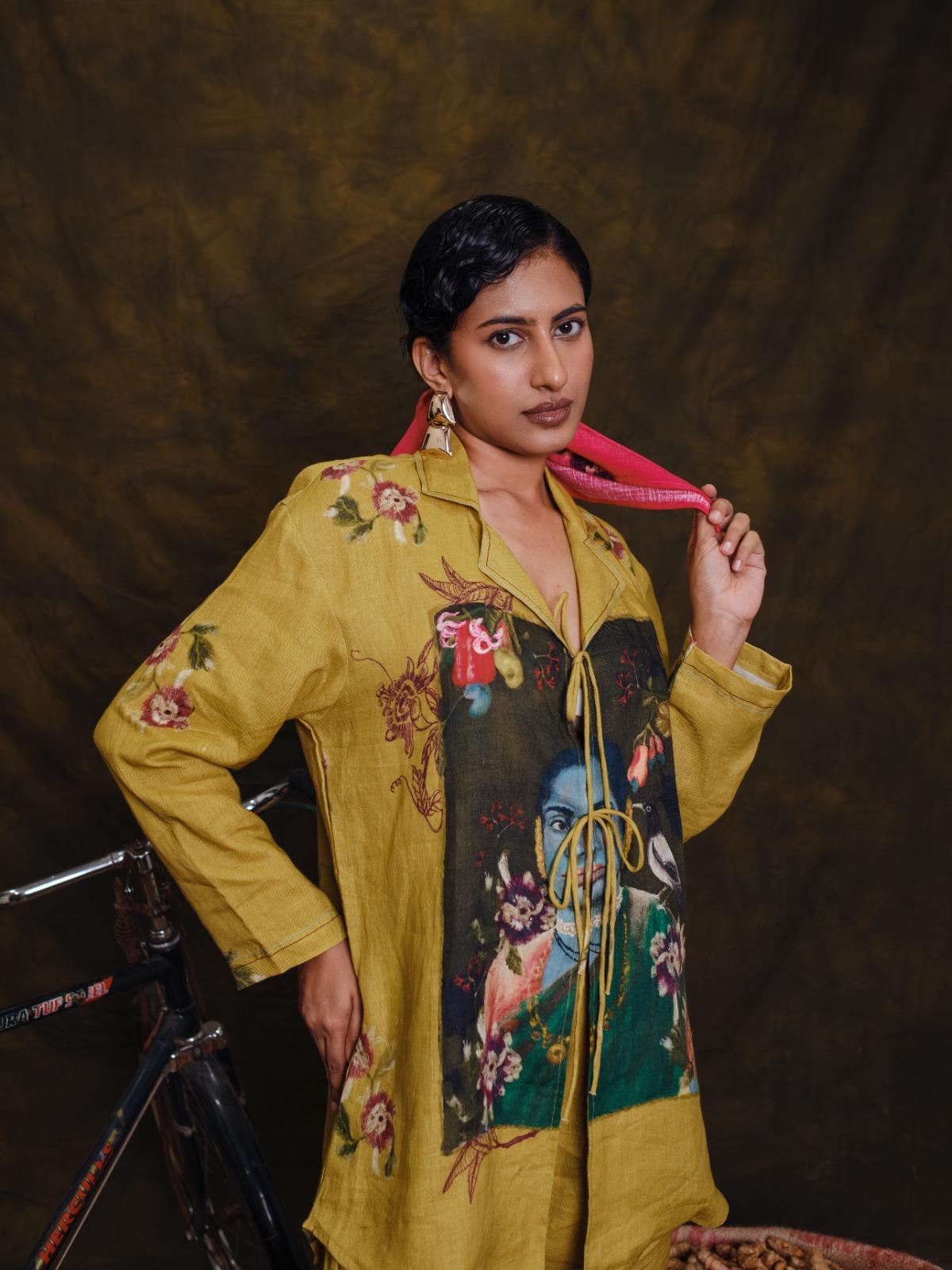 Manjal front tie top