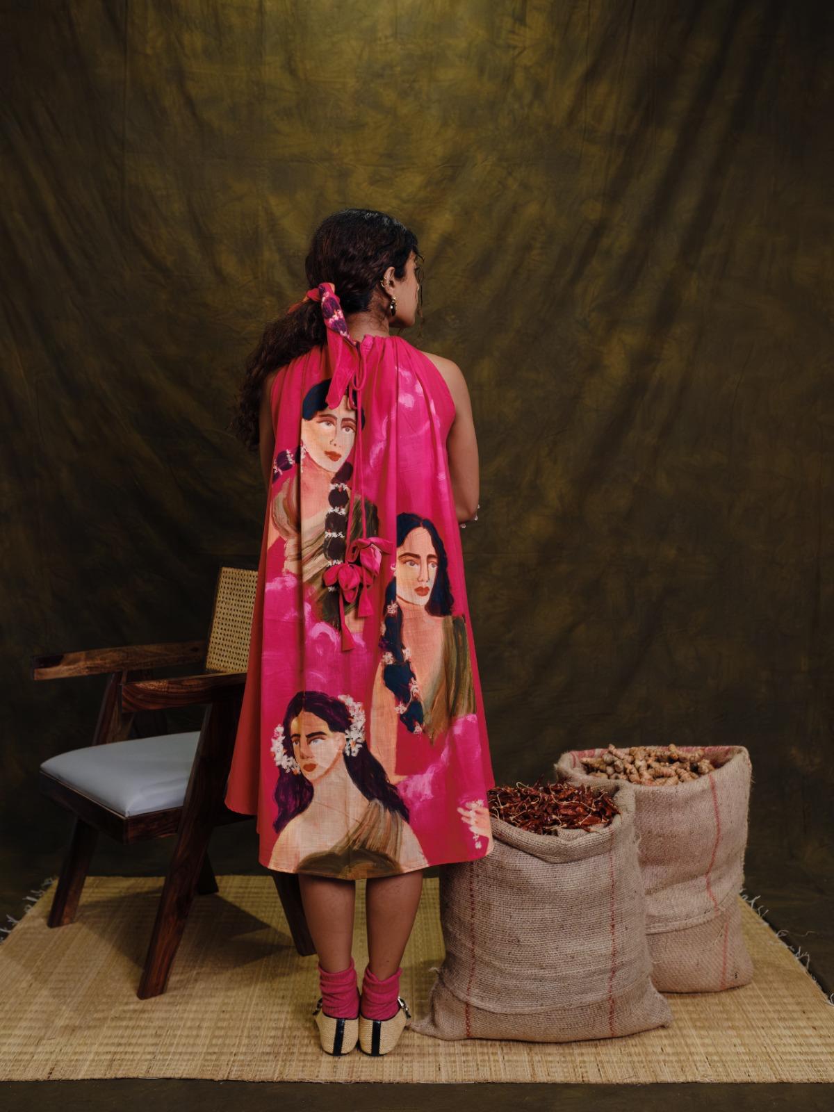 Parijatham pink halterneck short