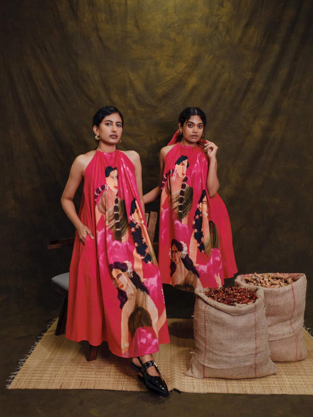 Parijatham pink halterneck short