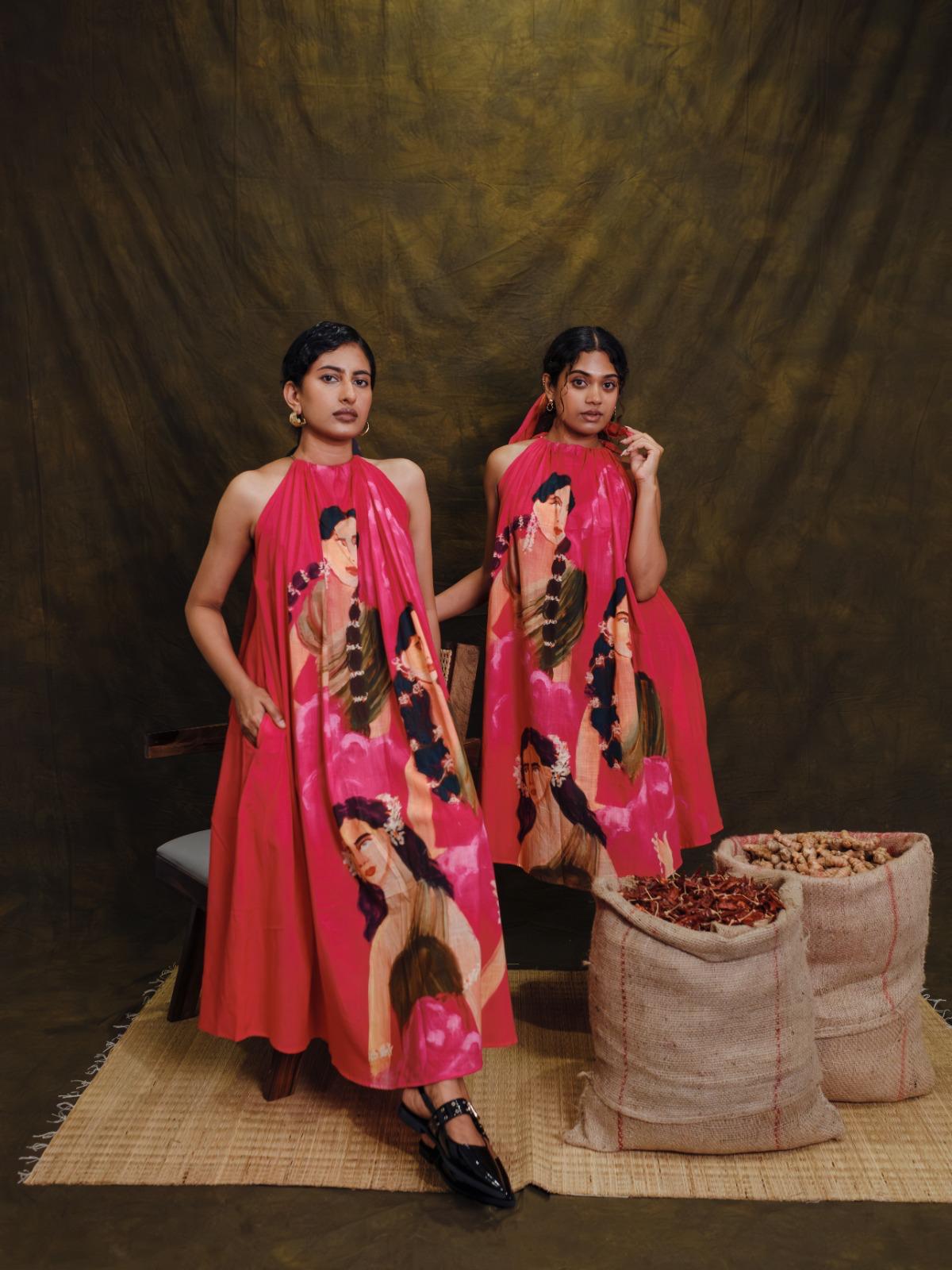 Parijatham pink halterneck short