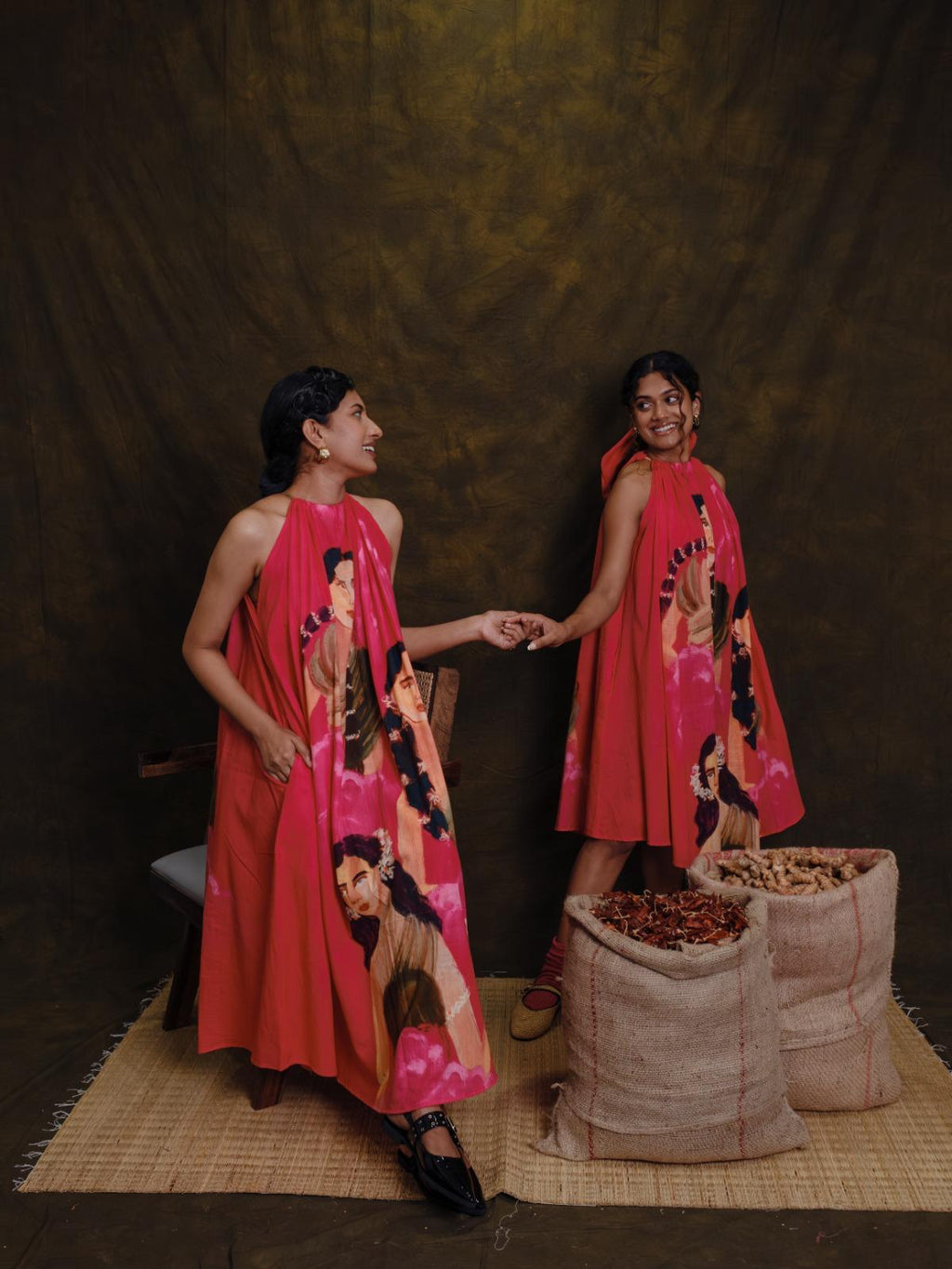 Parijatham pink halterneck short