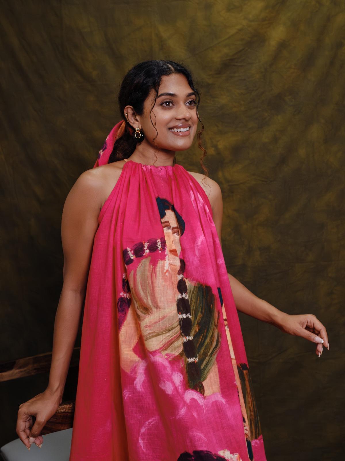 Parijatham pink halterneck short