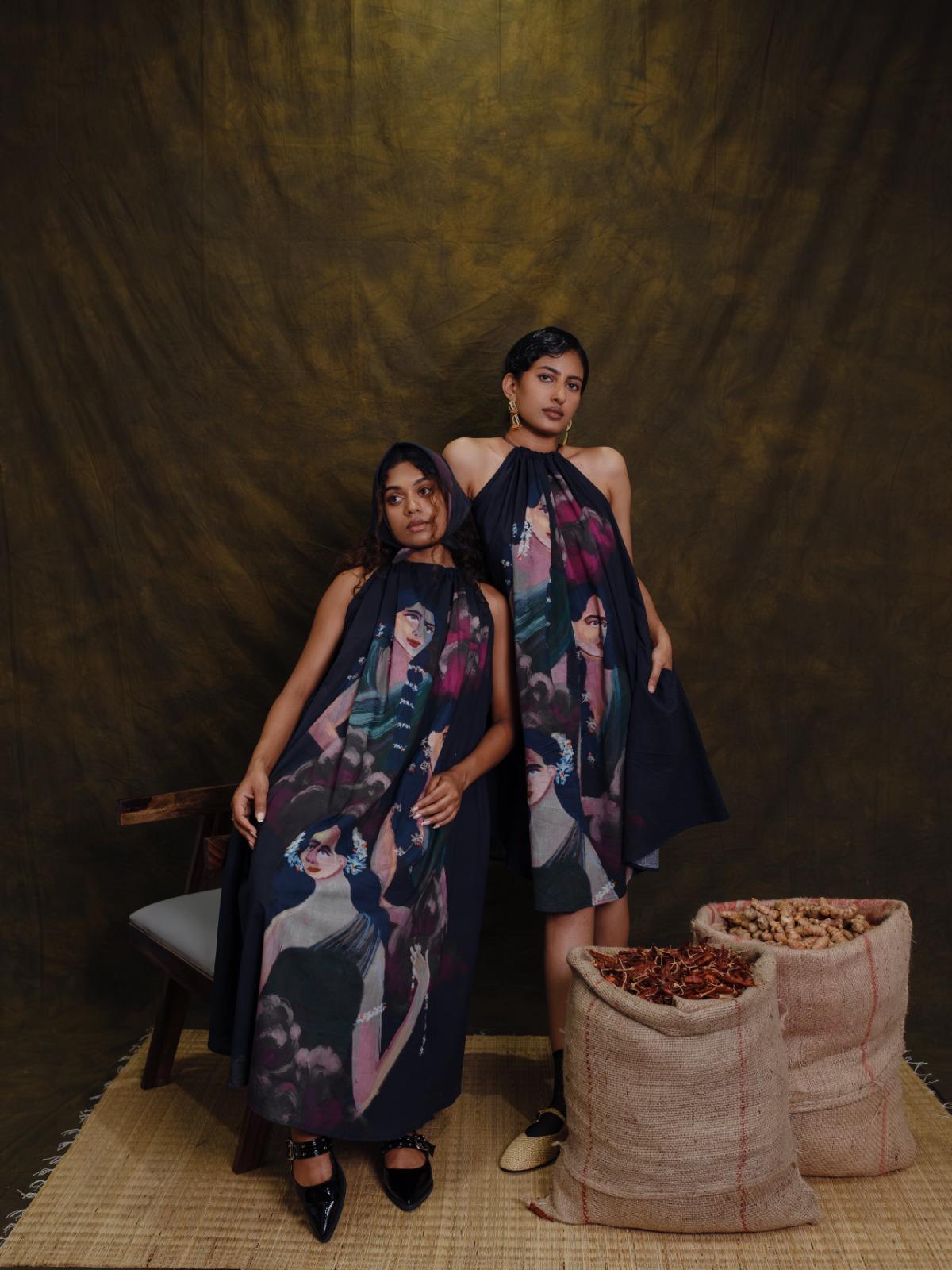 Parijatham black halterneck short