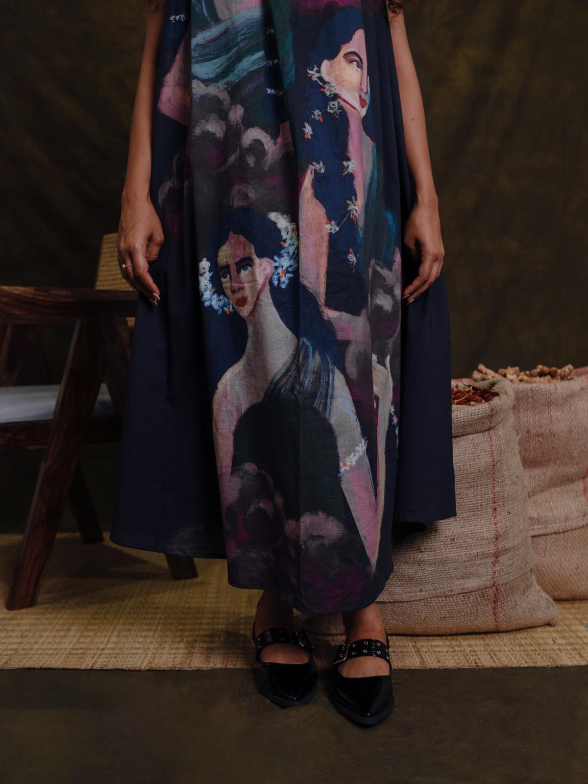 Parijatham black halterneck long