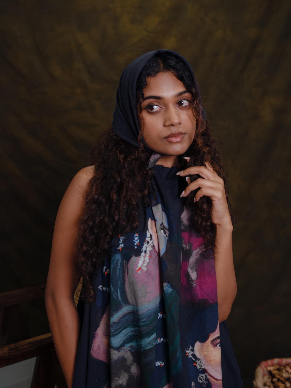 Parijatham black halterneck long