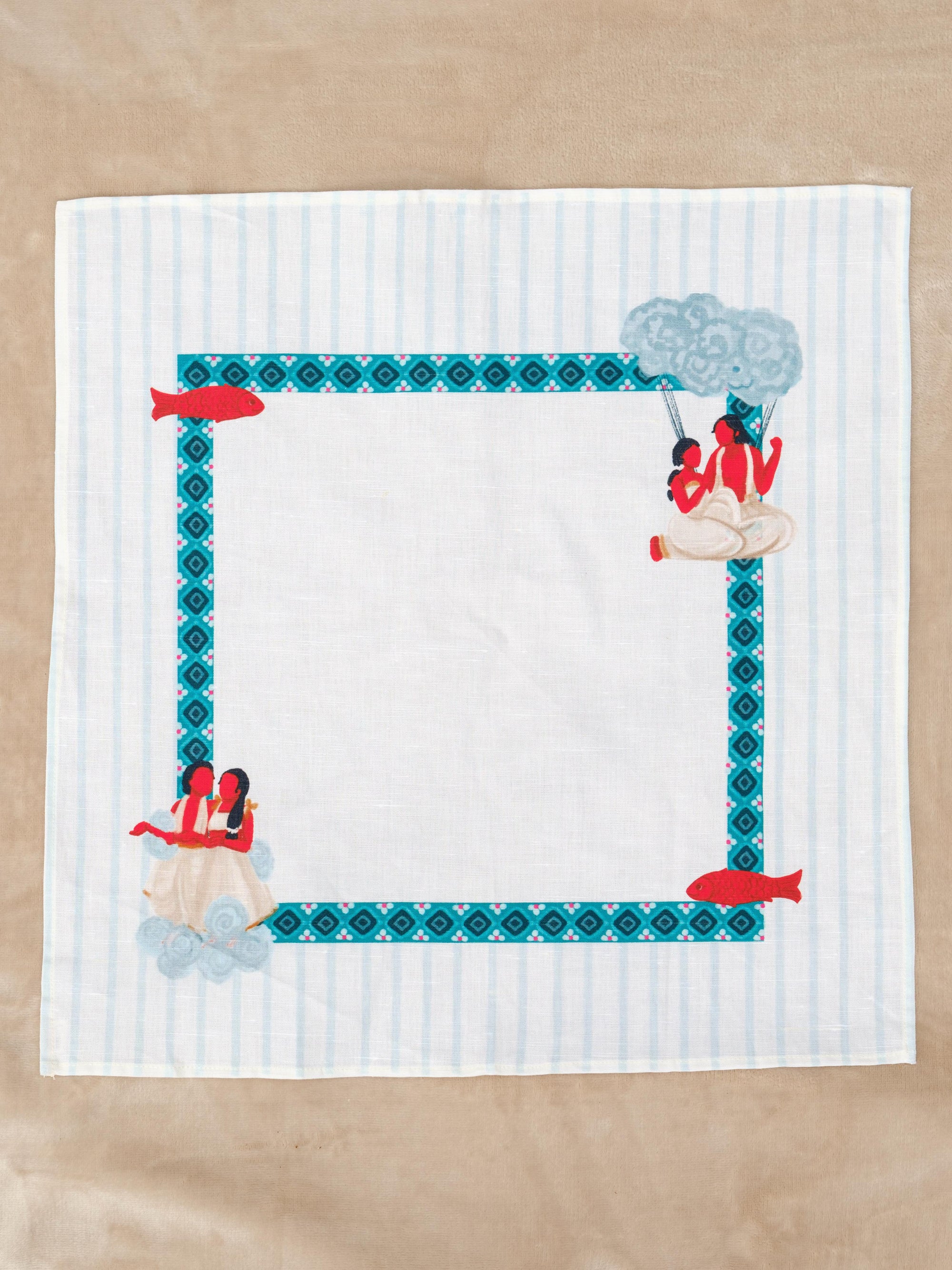 Sky folk set of table napkins