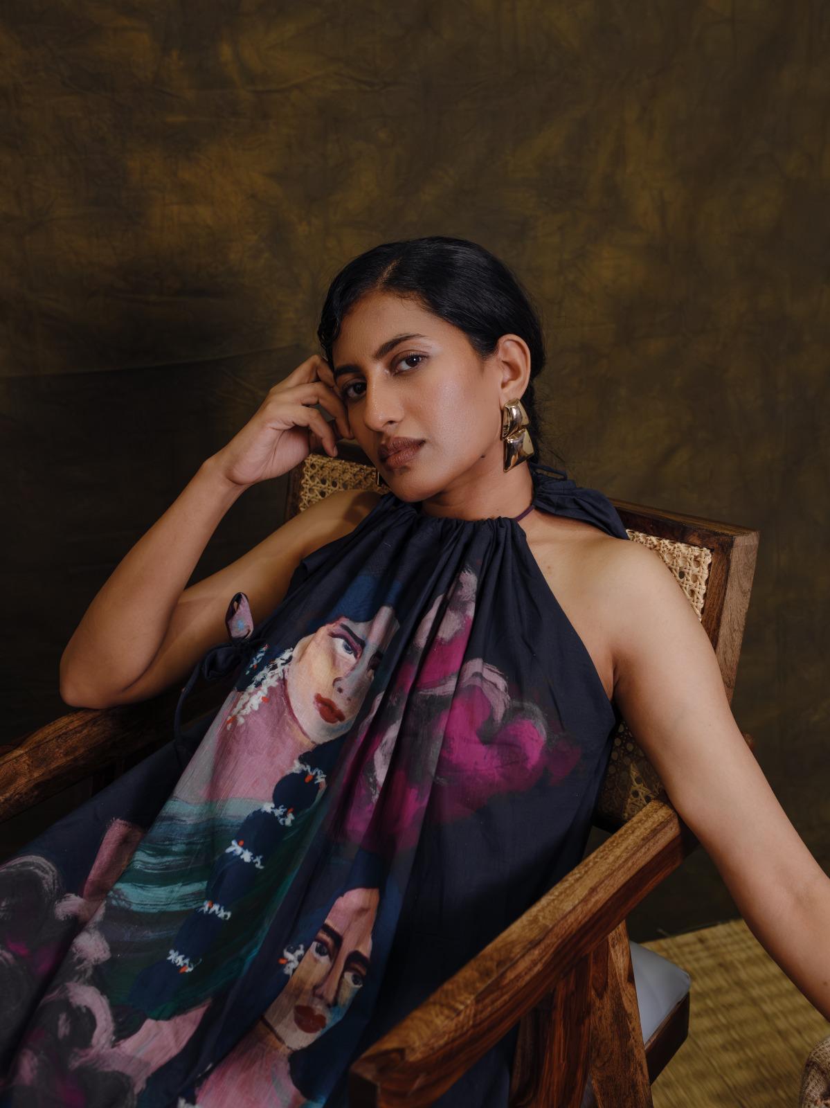 Parijatham black halterneck short