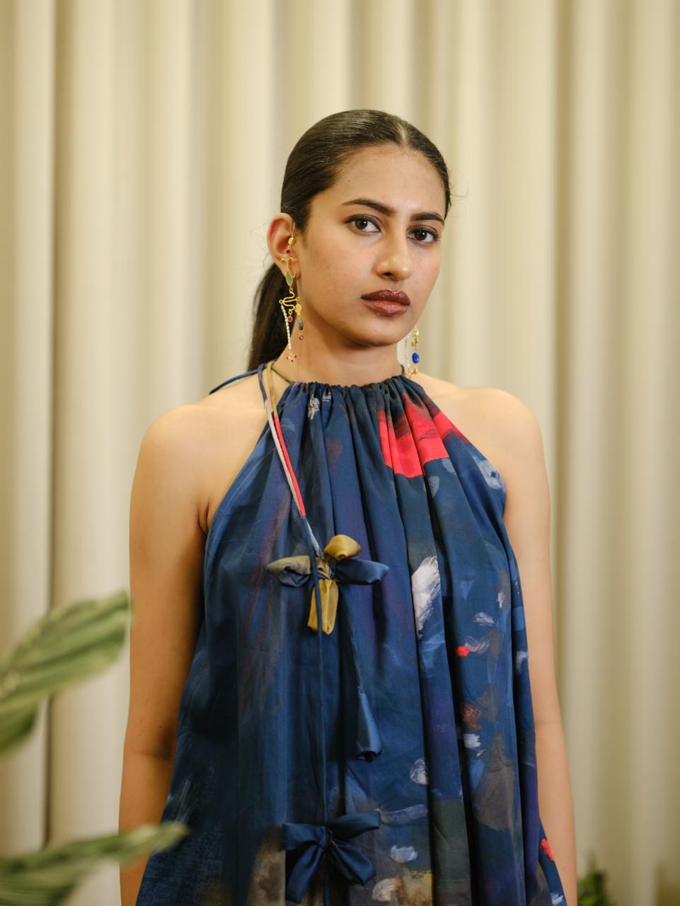 Aattam short halterneck dress