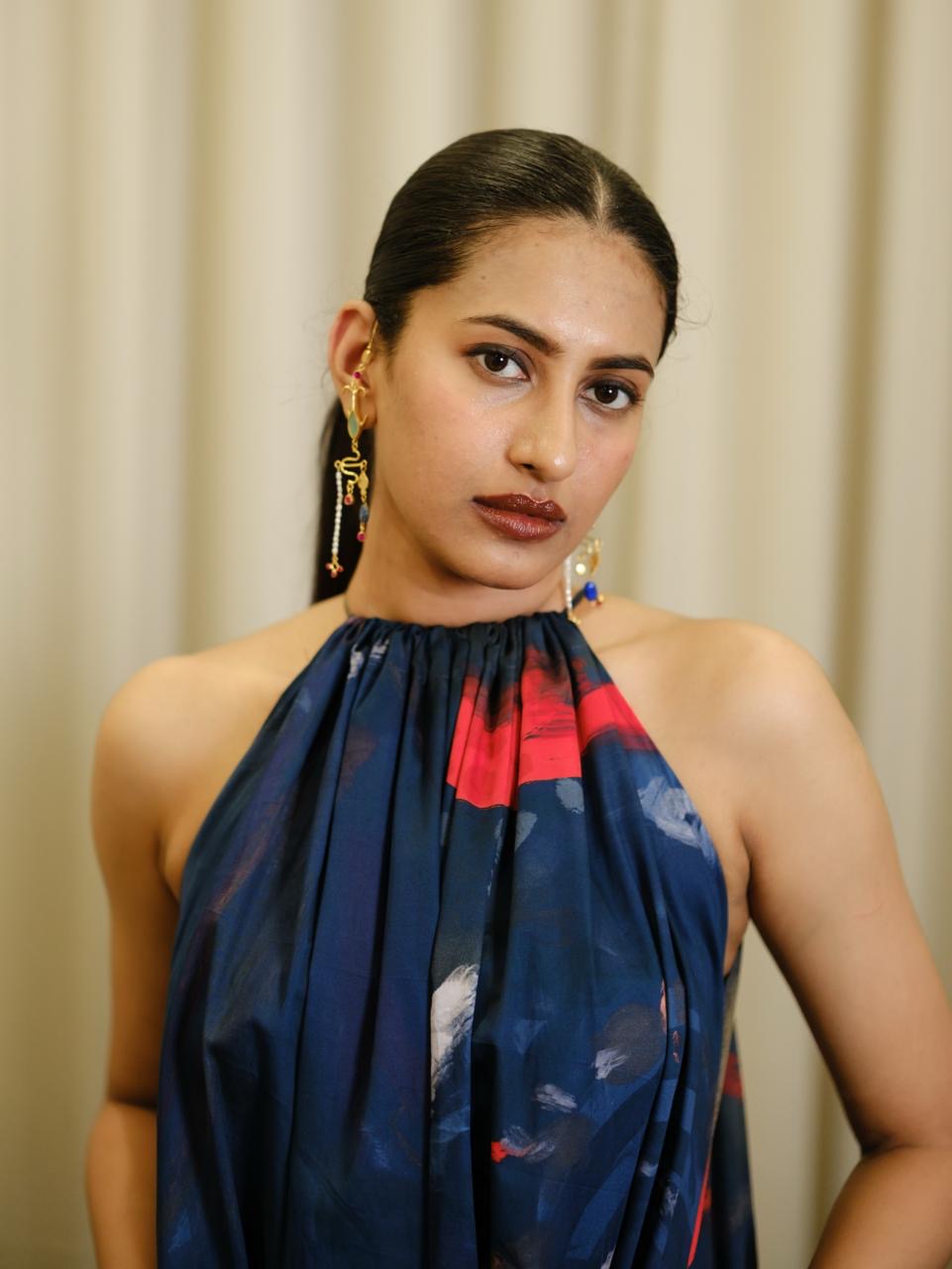 Aattam short halterneck dress