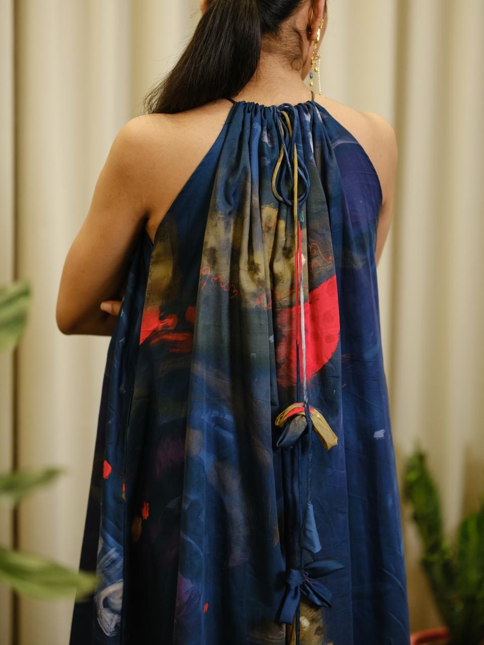 Aattam short halterneck dress