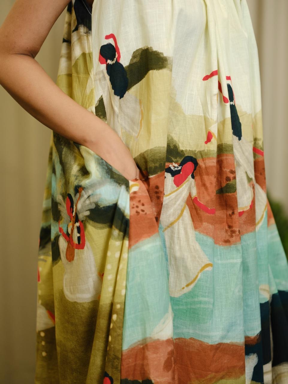 Kadhali beige halterneck-long