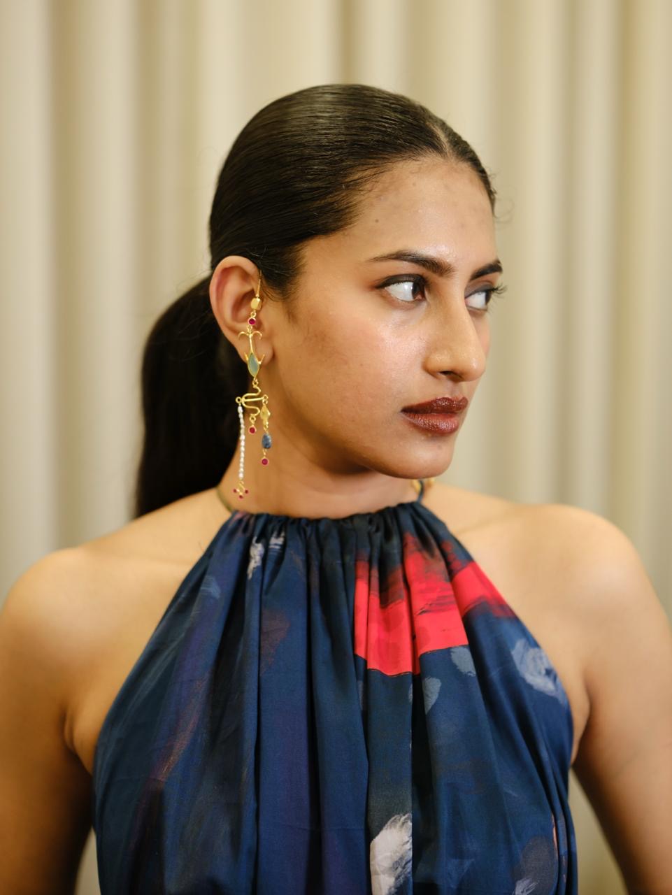 Aattam short halterneck dress