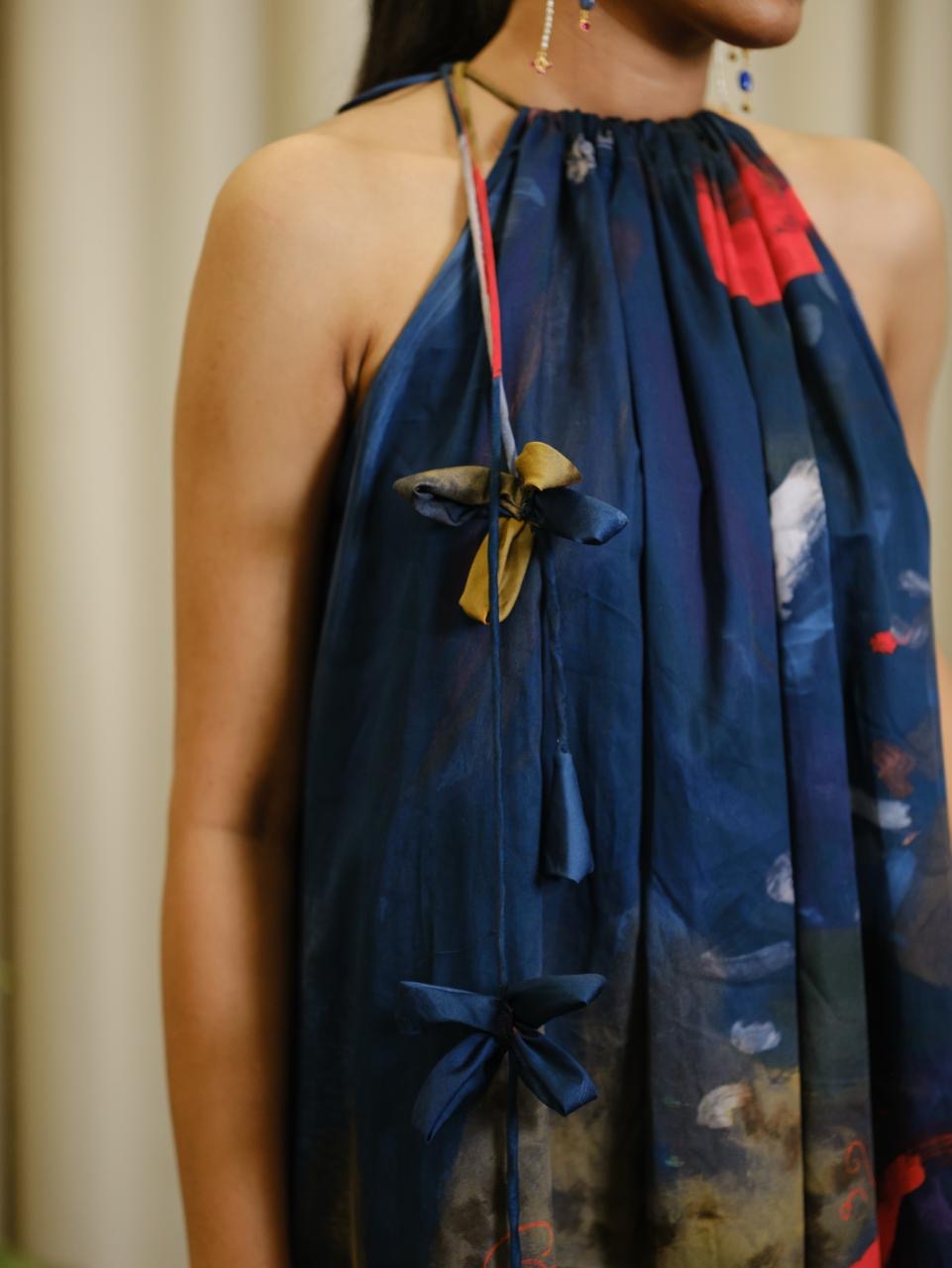 Aattam short halterneck dress