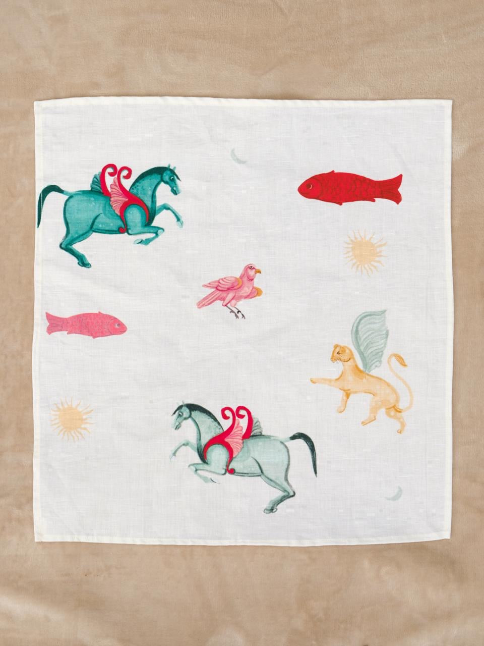 Sky folk set of table napkins